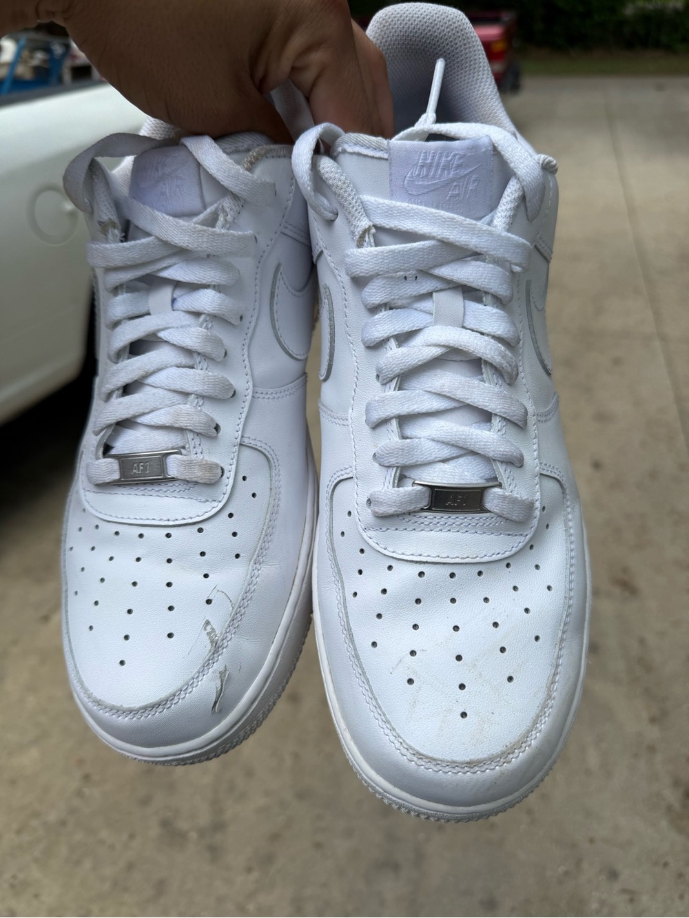 Nike Air Force 1 '07 Low Top Triple White Sneakers CW2288-111 Men Size 11.5 Used
